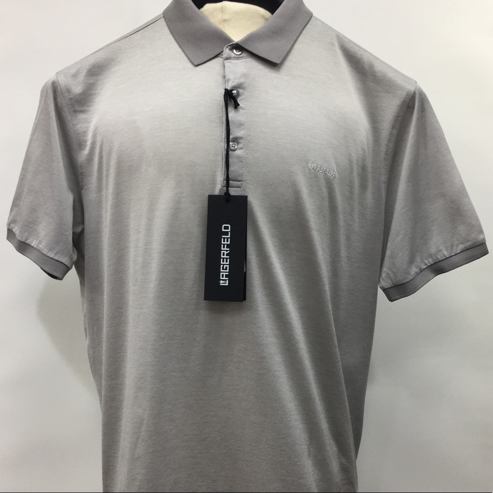 Mens Polo Shirt Blue LAGERFELD XL Size